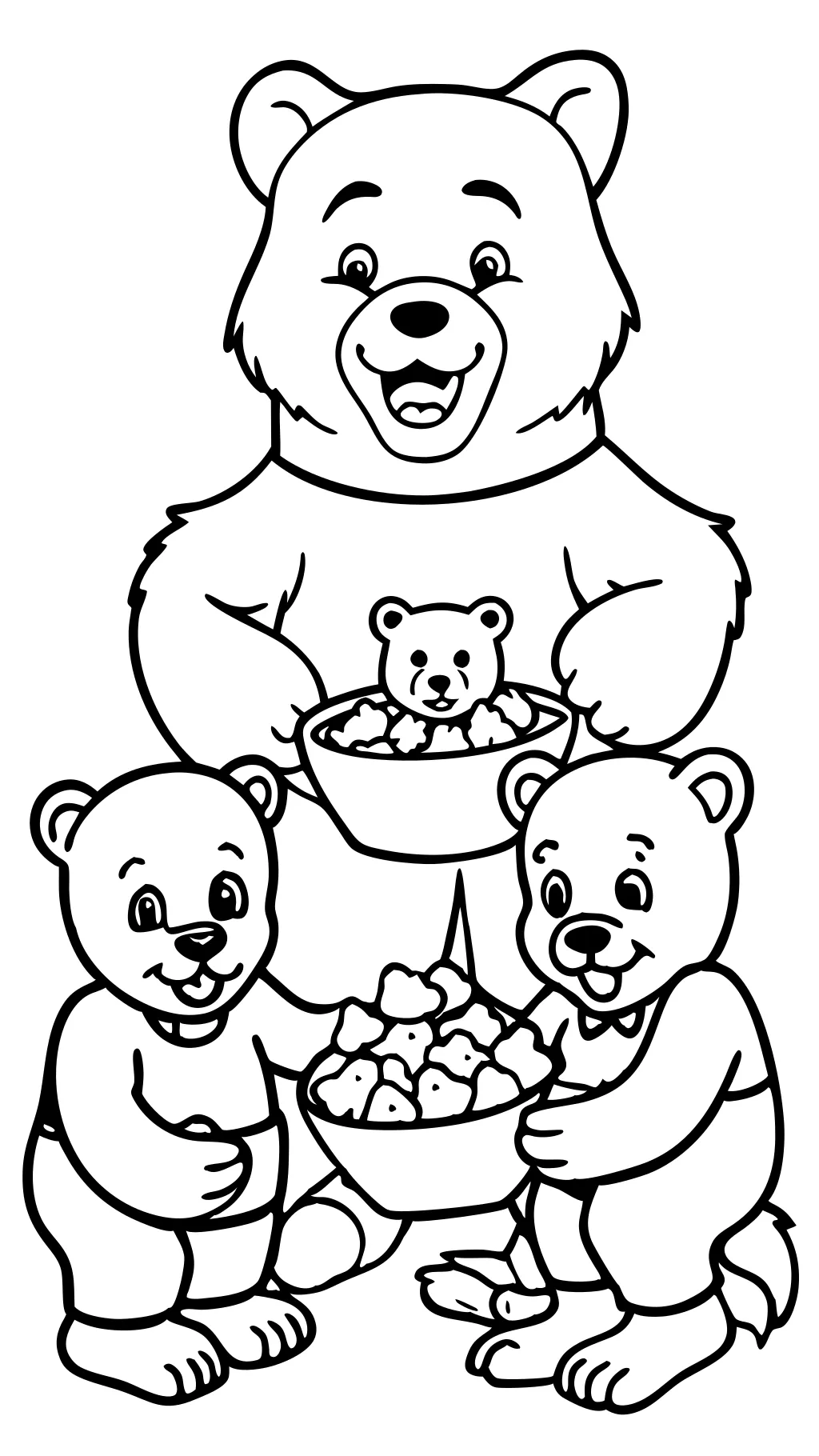 Goldilocks et la page à colorier des trois ours